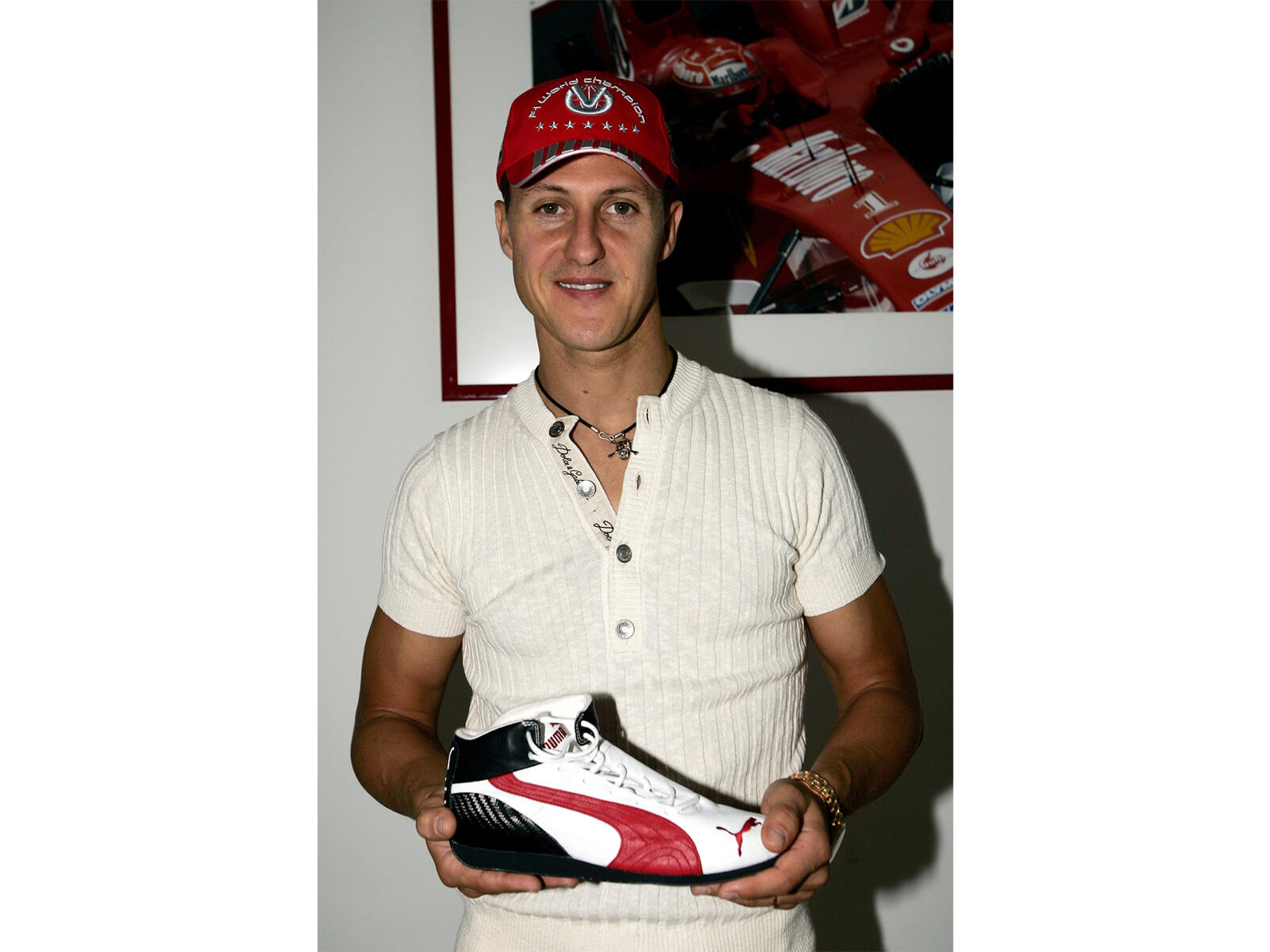 Michael Schumacher with PUMA Speedcat shoe