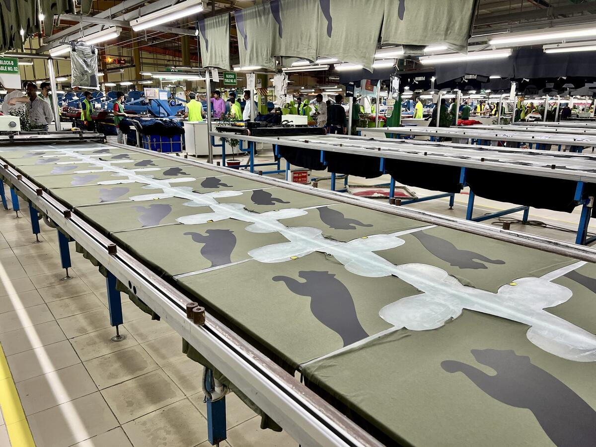 The inside of a factory is seen
